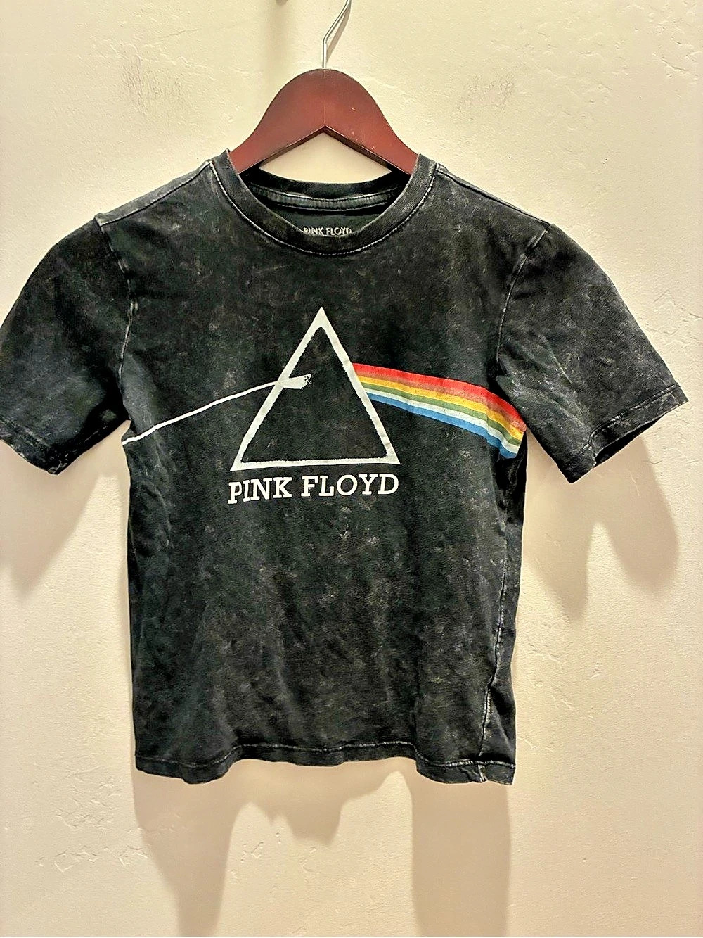 Pink Floyd Dark Side of the Moon Acid Wash Youth T-Shirt Youth T-Shirt Black